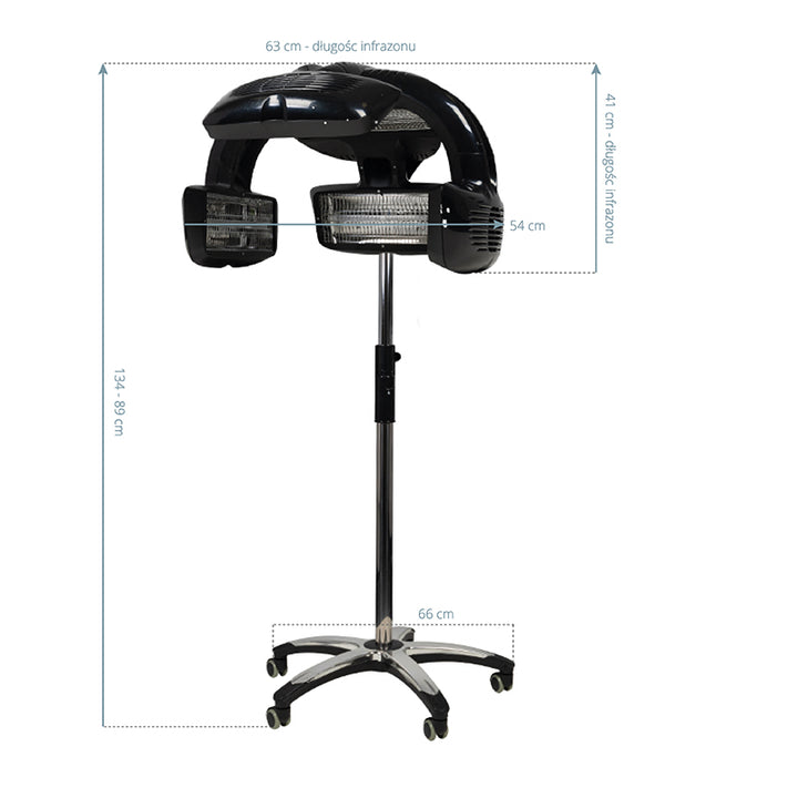 Casque Sèche-Cheveux sur Pied Gabbiano Infrazon 628 Noir