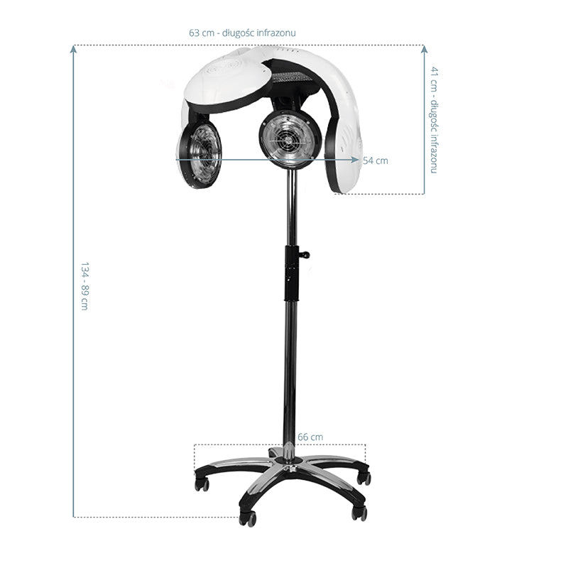 Casque Sèche-Cheveux sur Pied Gabbiano Infrazon 938 Blanc