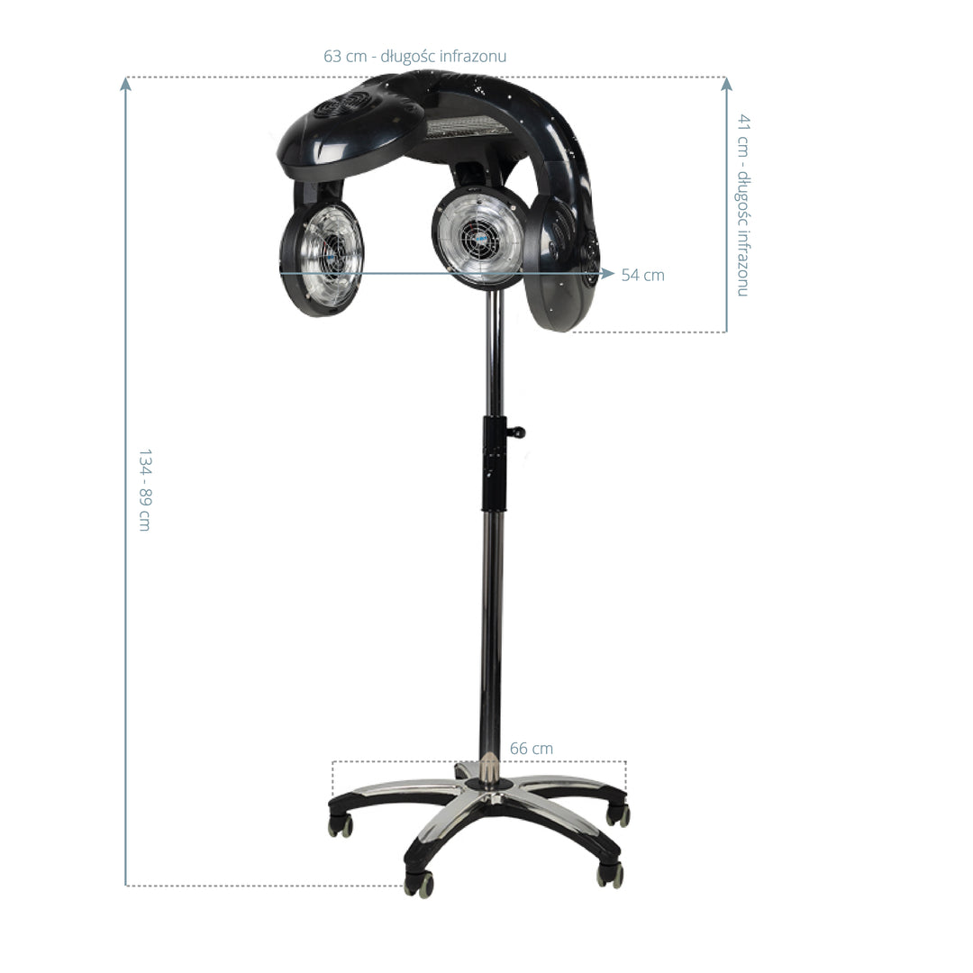 Casque Sèche-Cheveux sur Pied Gabbiano Infrazon 938 Noir