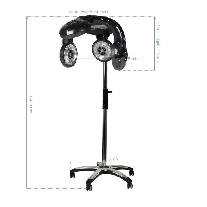 Casque Sèche-Cheveux sur Pied Gabbiano Infrazon 938 Noir