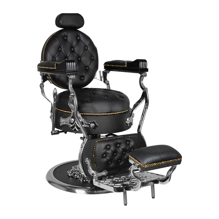 Fauteuil de barbier Gabbiano Cesare Argent-Noir 1