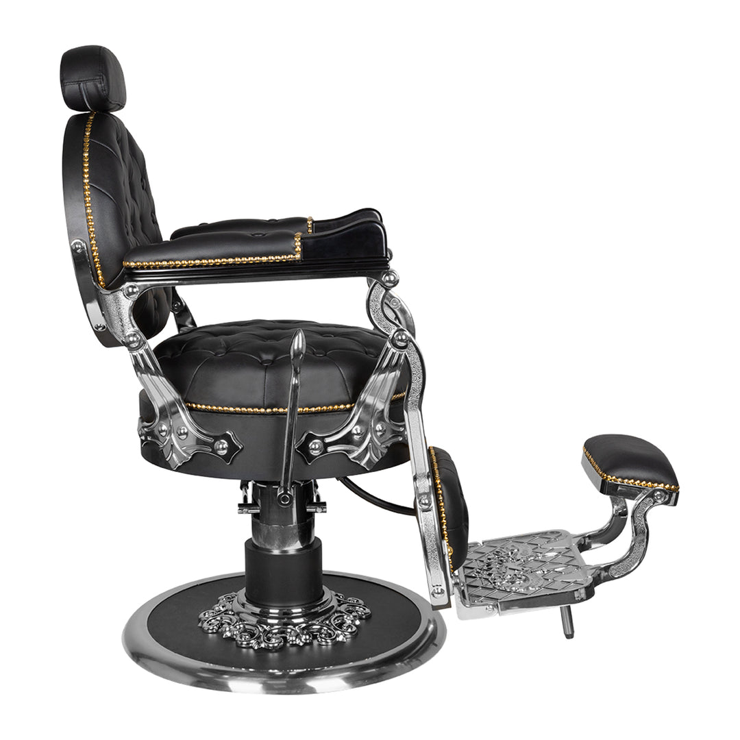 Fauteuil de barbier Gabbiano Cesare Argent-Noir 4