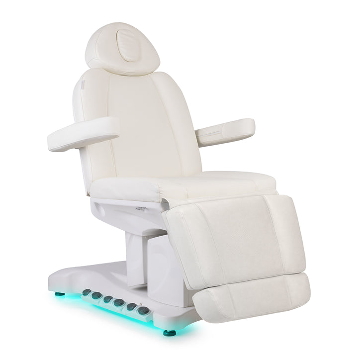 Fauteuil Esthétique Électrique Azzurro 708B 3 Moteurs avec Pédale et Chauffage Blanc - image 2