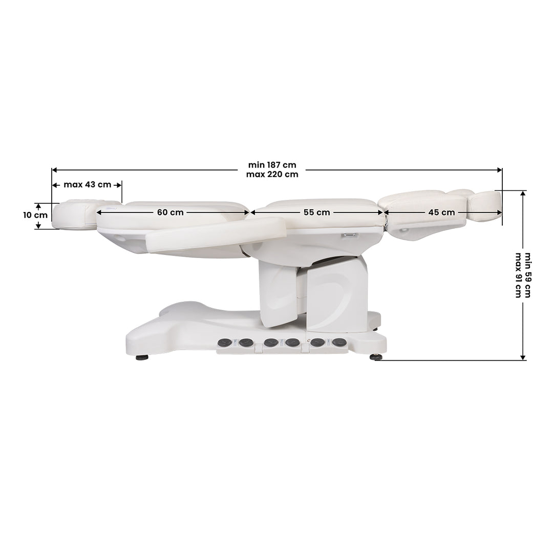 Fauteuil Esthétique Électrique Azzurro 708B 3 Moteurs avec Pédale et Chauffage Blanc - image 13