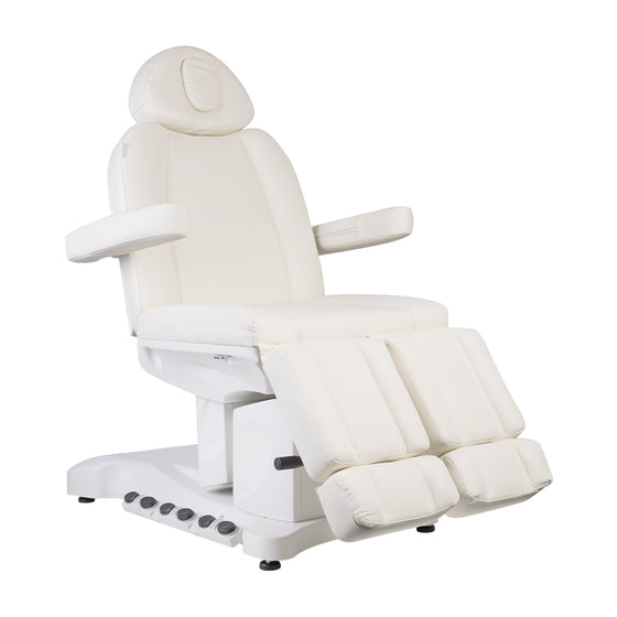 Fauteuil Esthétique Électrique Azzurro 708B Pro 3 Moteurs Pedi avec Pédale et Chauffage Blanc