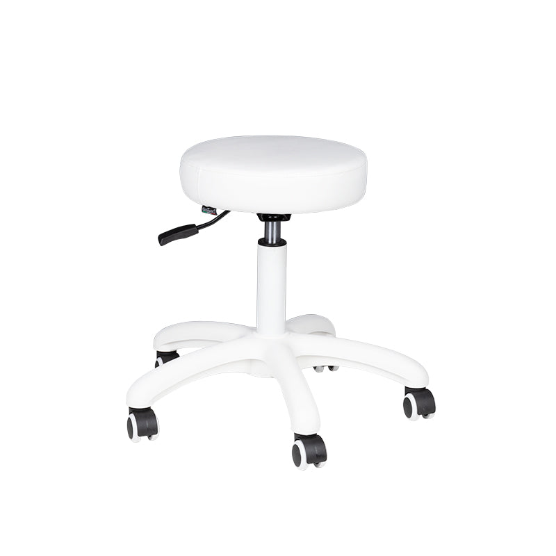 Tabouret à Roulettes Réglable En Cuir Éco AM-303-2 Blanc