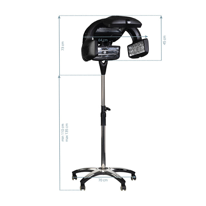 Casque Sèche-Cheveux sur Pied Gabbiano Infrazon Y-707 Noir