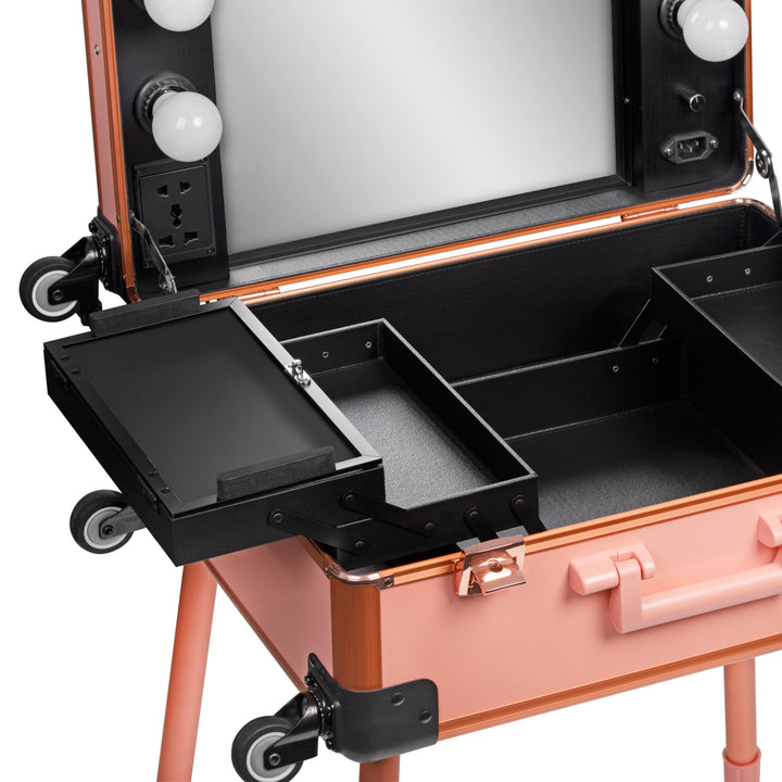 Mallette de Maquillage Station Mobile T-27 avec Miroir Lumineux Or Rose - image 5