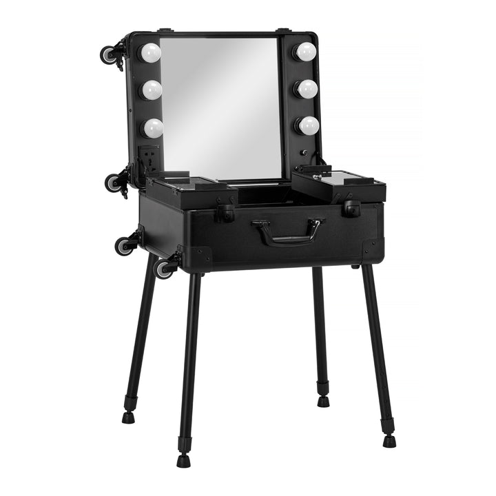 Mallette de Maquillage Station Mobile T-27 avec Miroir Lumineux Noir