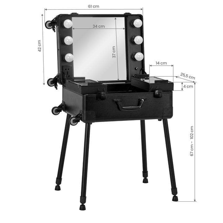 Mallette de Maquillage Station Mobile T-27 avec Miroir Lumineux Noir - image 9