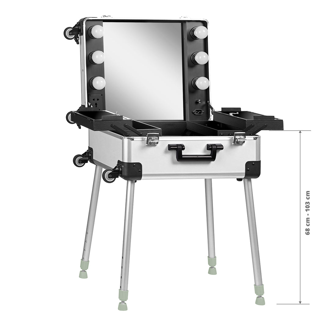 Mallette de Maquillage Station Mobile T-27 avec Miroir Lumineux Argent - image 8