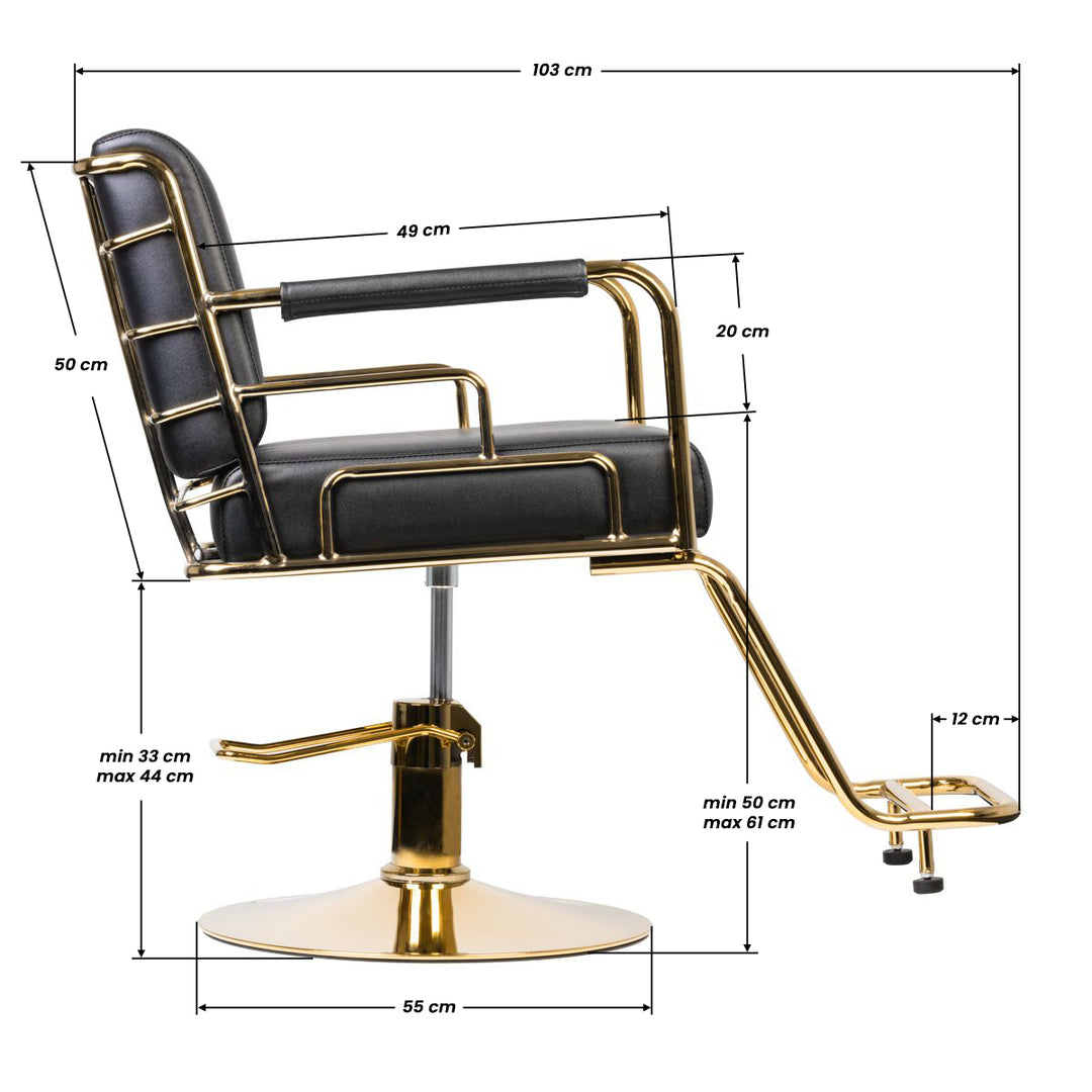 Fauteuil de Coiffeur Gabbiano Prato Or Noir