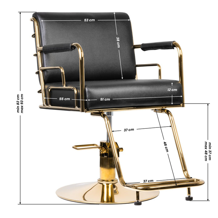 Fauteuil de Coiffeur Gabbiano Prato Or Noir