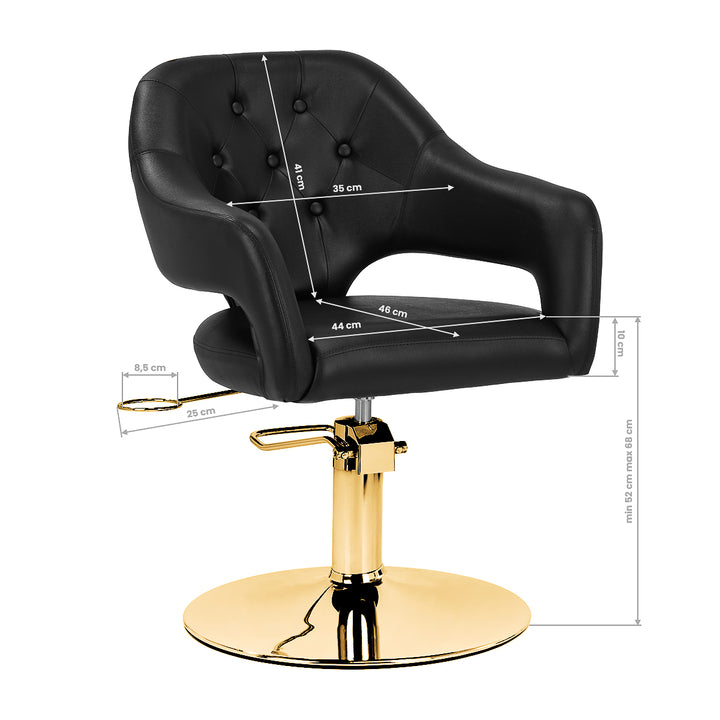 Fauteuil de Coiffeur Gabbiano Parma Or-Noir