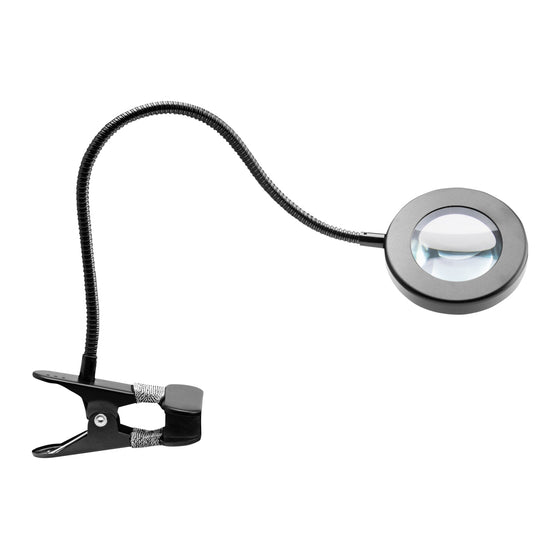 Lampe Loupe LED 5D avec Pince USB Col de Cygne Noir