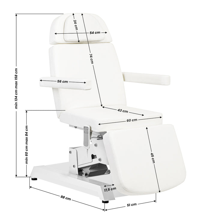 Fauteuil Esthétique Électrique Expert W-12D 2 Blanc 15