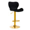 Tabouret de Bar avec Dossier Réglable Pivotant 4Rico QS-B15 Velours Or Noir