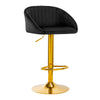 Tabouret de bar QS-B16G Velours Or Noir