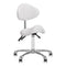 Tabouret Selle à Roulettes Réglable avec Dossier Giovanni 1004 Blanc
