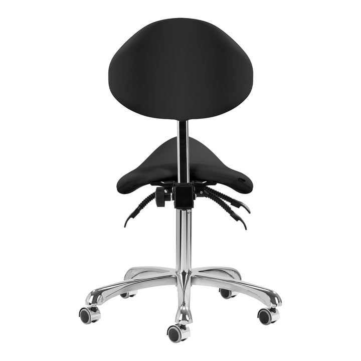 Tabouret Selle à Roulettes Réglable avec Dossier Giovanni 1004 Noir - image 4