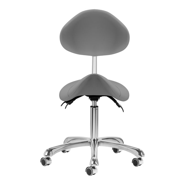 Tabouret Selle à Roulettes Réglable avec Dossier Giovanni 1004 Gris - image 3