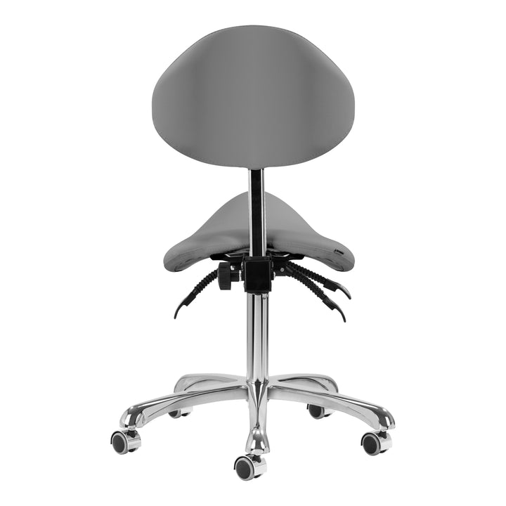 Tabouret Selle à Roulettes Réglable avec Dossier Giovanni 1004 Gris - image 4