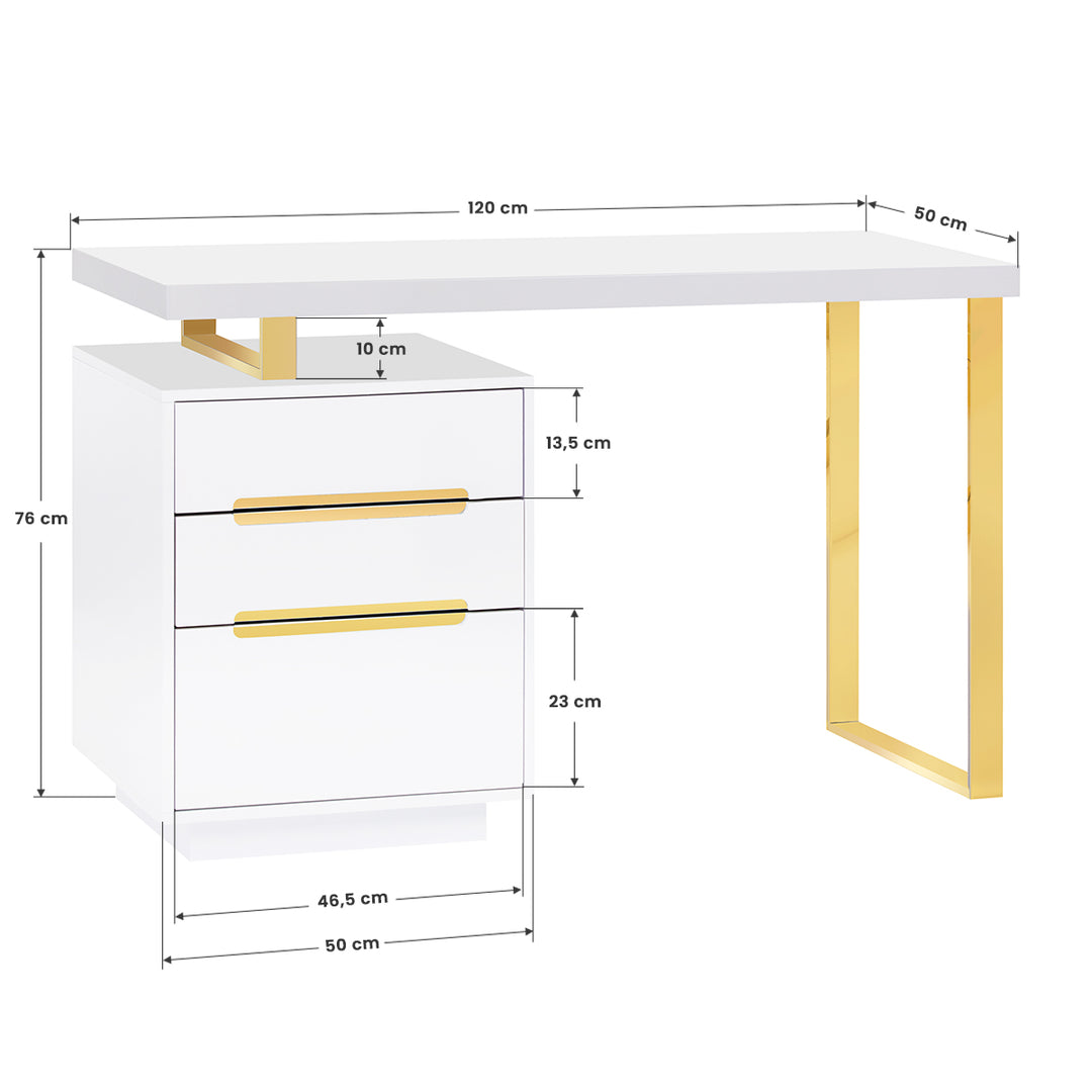 Table Manucure 3311G Or-Blanc - image 2
