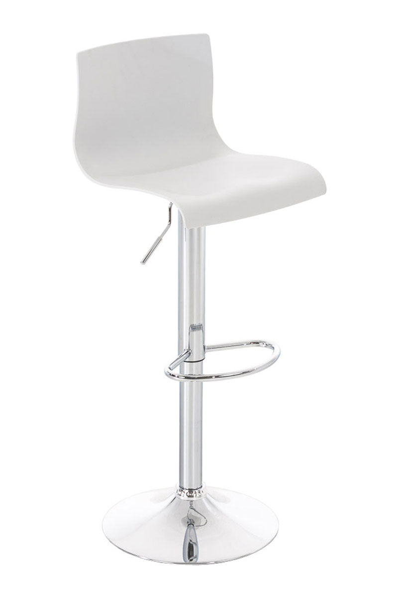 Tabouret de Bar avec Dossier Réglable Pivotant 105 Plastique Blanc