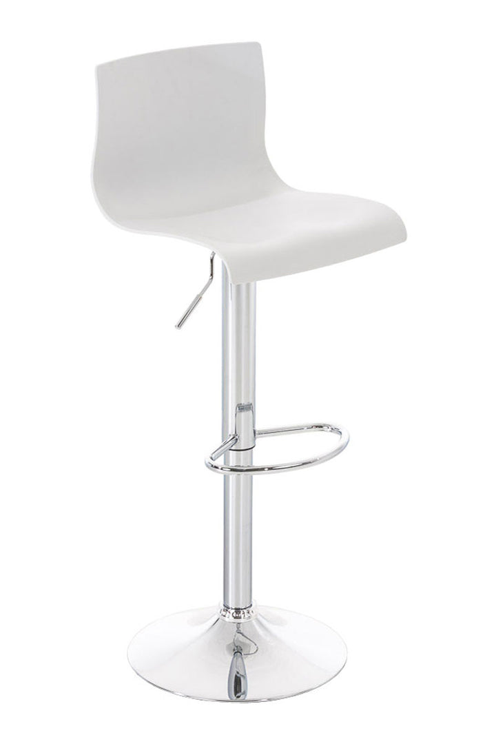 Tabouret de Bar avec Dossier Réglable Pivotant 105 Plastique Blanc
