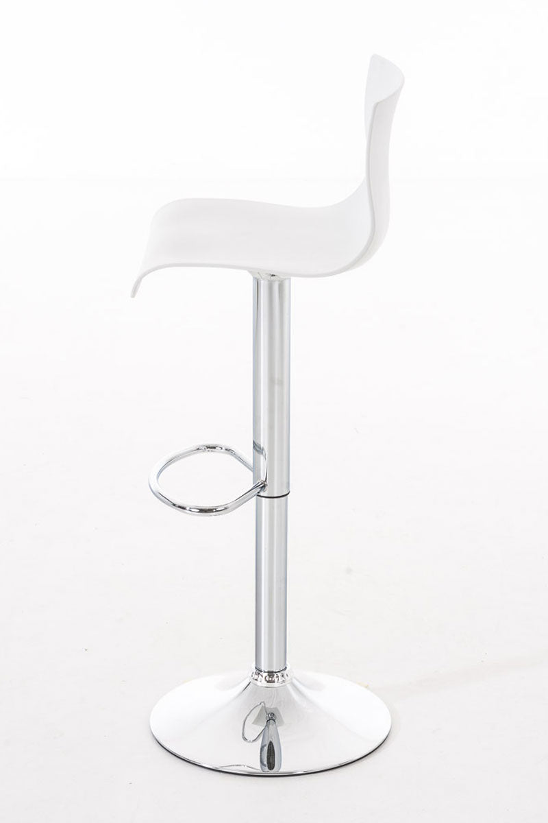 Tabouret de Bar avec Dossier Réglable Pivotant 105 Plastique Blanc - image 4