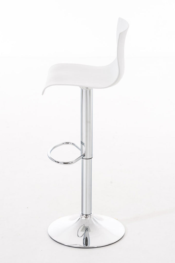 Tabouret de Bar avec Dossier Réglable Pivotant 105 Plastique Blanc - image 4