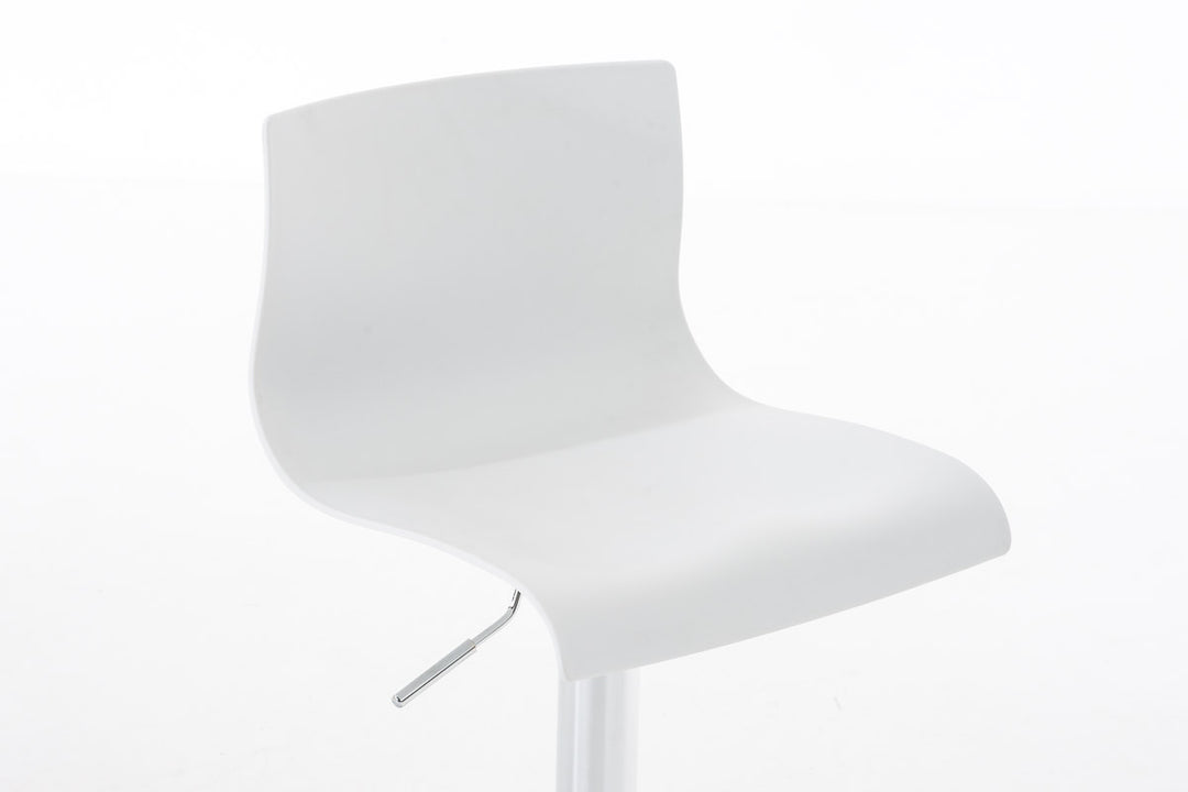 Tabouret de Bar avec Dossier Réglable Pivotant 105 Plastique Blanc - image 6