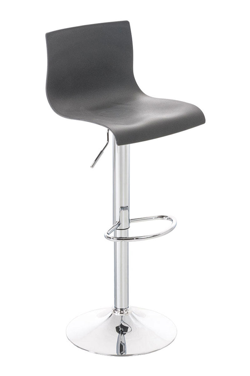 Tabouret de Bar avec Dossier Réglable Pivotant 105 Plastique Gris