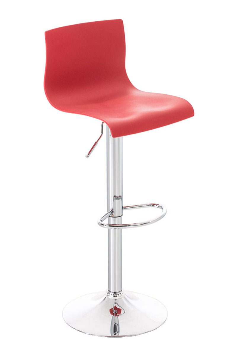 Tabouret de Bar avec Dossier Réglable Pivotant 105 Plastique Rouge
