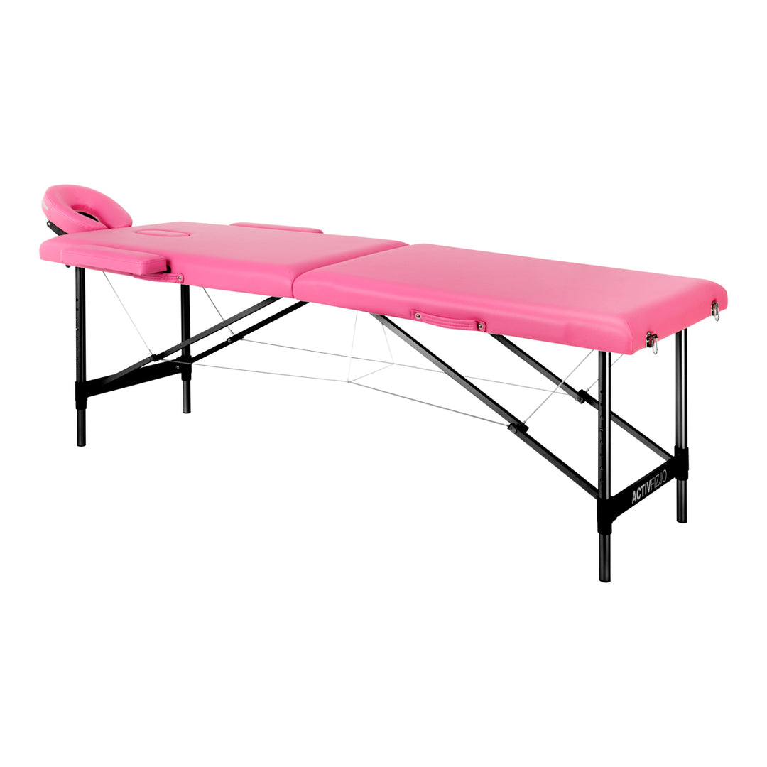 Table de massage Pliante Komfort Activ Fizjo 2 Zones Aluminium Rose-Noir 1