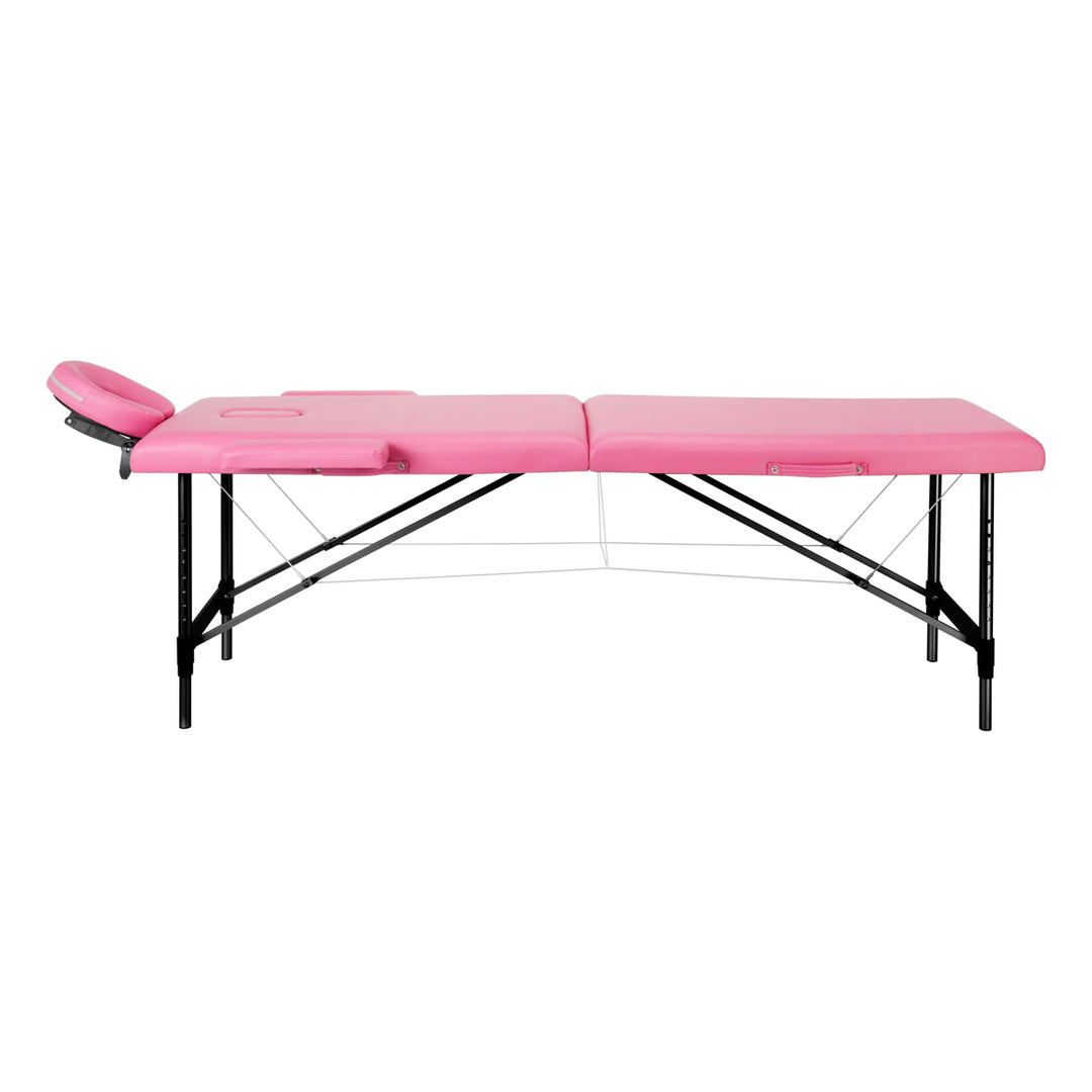 Table de massage Pliante Komfort Activ Fizjo 2 Zones Aluminium Rose-Noir 2