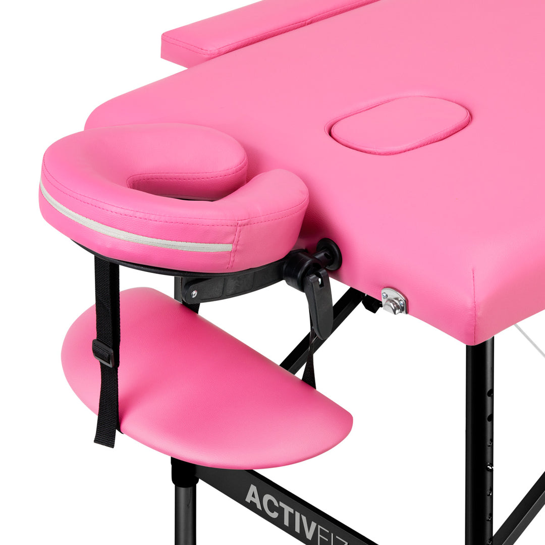 Table de massage Pliante Komfort Activ Fizjo 2 Zones Aluminium Rose-Noir 3