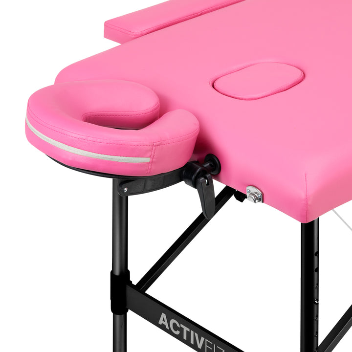 Table de massage Pliante Komfort Activ Fizjo 2 Zones Aluminium Rose-Noir 4