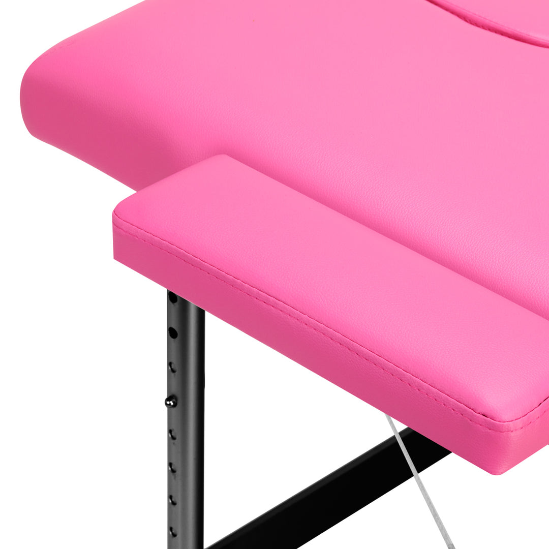 Table de massage Pliante Komfort Activ Fizjo 2 Zones Aluminium Rose-Noir 7