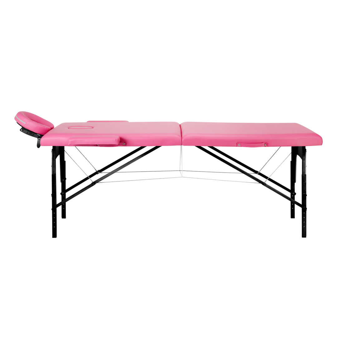 Table de massage Pliante Komfort Activ Fizjo 2 Zones Bois Rose-Noir 2