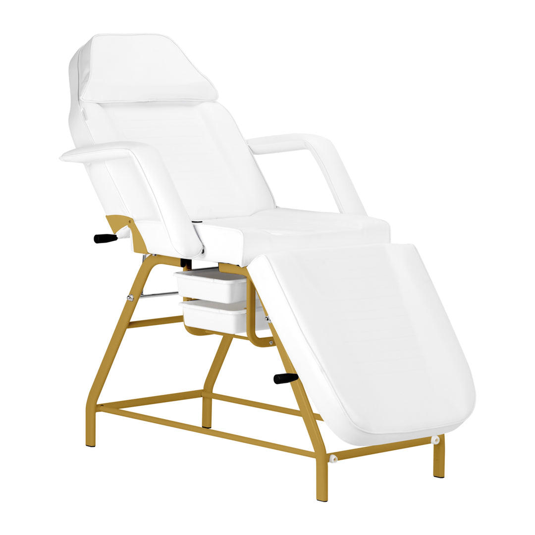 Fauteuil Esthétique 557G avec Cuvettes Or-Blanc