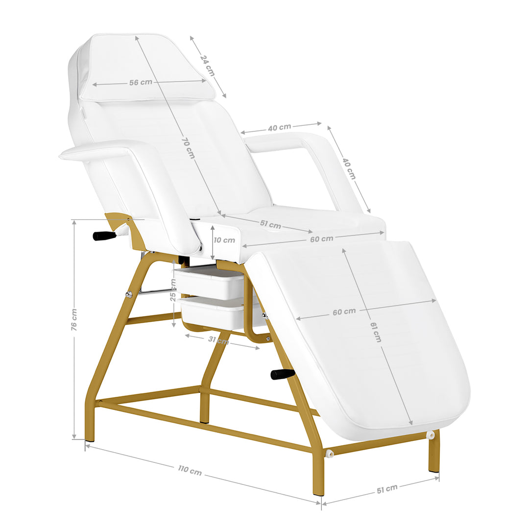 Fauteuil Esthétique 557G avec Cuvettes Or-Blanc - image 19