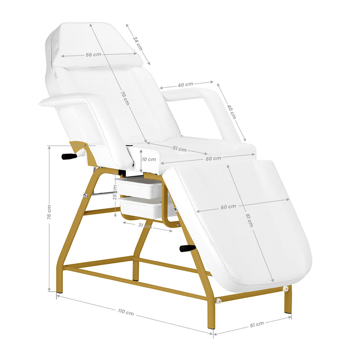 Fauteuil Esthétique 557G avec Cuvettes Or-Blanc - image 19