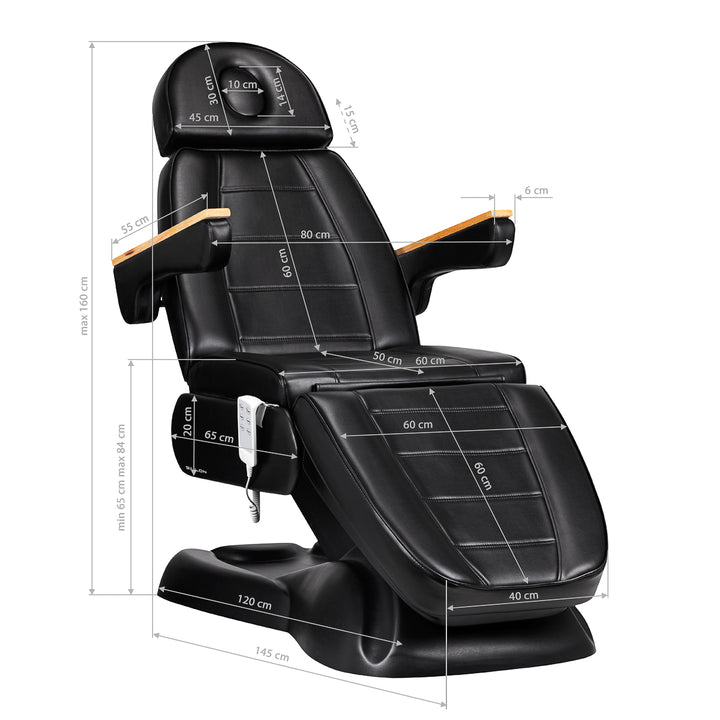 Fauteuil Esthétique Électrique Lux 273B à 3 Moteurs Noir - image 17