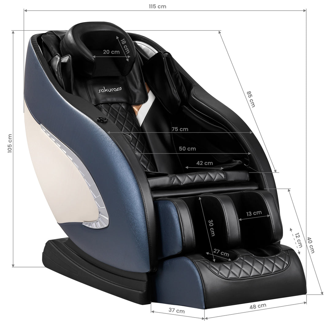 Fauteuil Massant Électrique Sakura Classic 305 Bleu - image 18