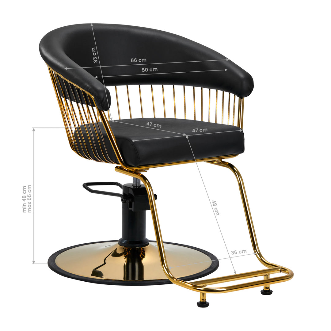 Fauteuil de Coiffeur Gabbiano Lille Or Noir