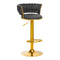 Tabouret de Bar avec Dossier Réglable Pivotant 4Rico QS-B313a Velours Gris