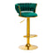 Tabouret de Bar avec Dossier Réglable Pivotant 4Rico QS-B313a Velours Vert