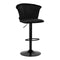 Tabouret de Bar avec Dossier Réglable Pivotant 4Rico QS-B801 Velours Noir
