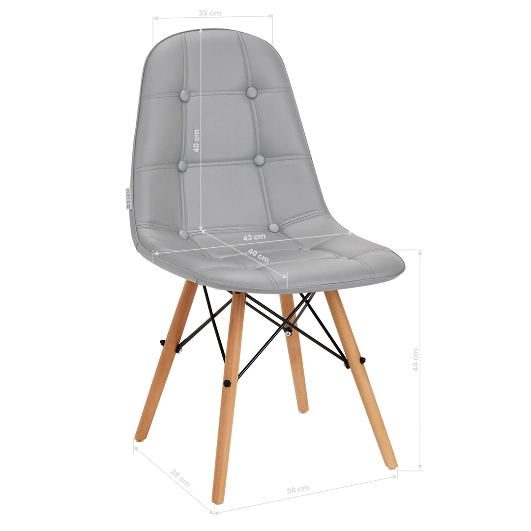 Chaise 4Rico QS-185 Cuir écologique Gris 8